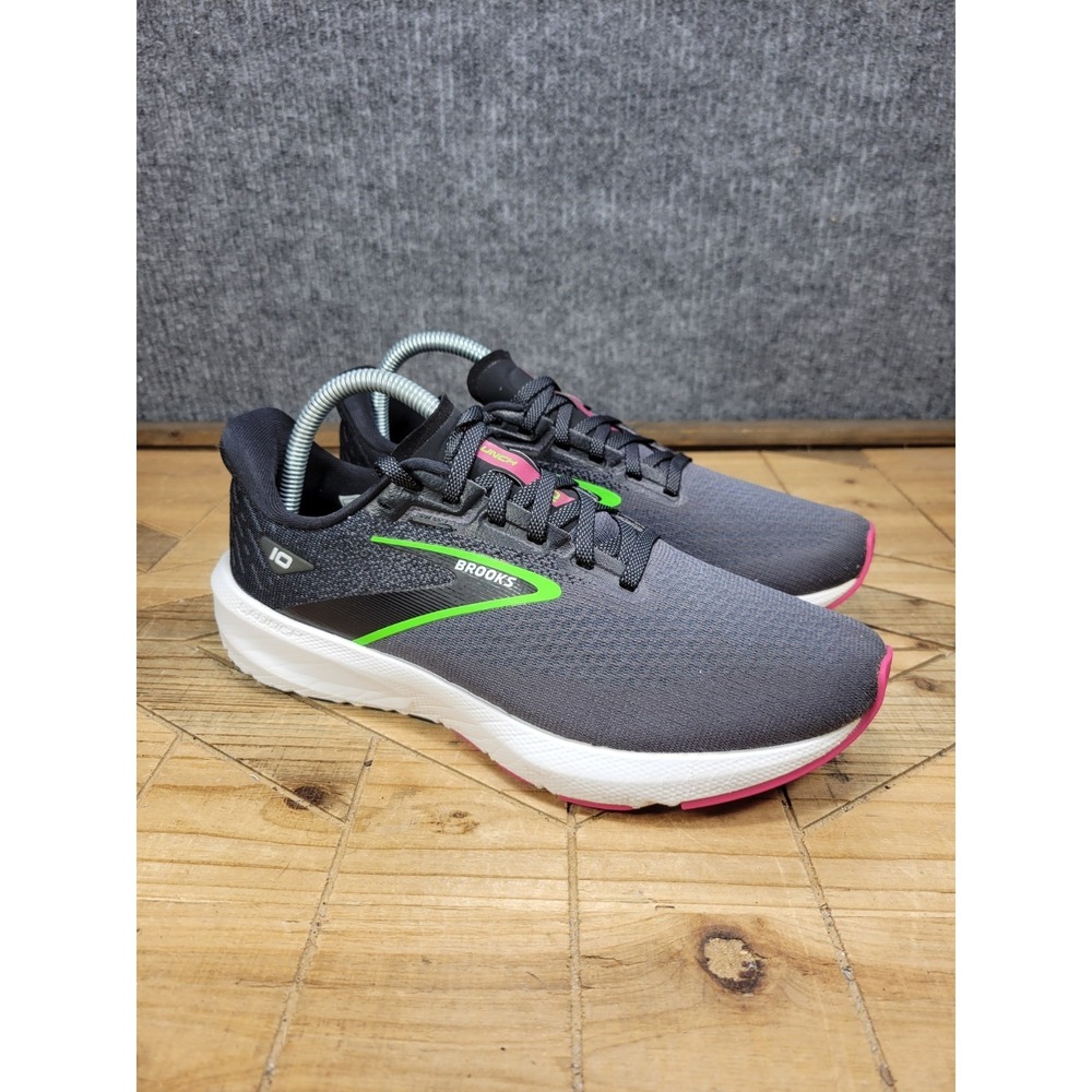 Brooks Launch 10 Womens Size 8.5 B 1203981B074 Black Pearl Green Running Sneaker